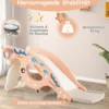 4-in-1-Rutschspielzeug für Kinder mit Basketballkorb & Ringspiel Rosa