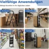 2 in 1 Sackkarre & Trittleiter Klappbare 2 Räder Handwagen Metall Transportkarre Schwarz