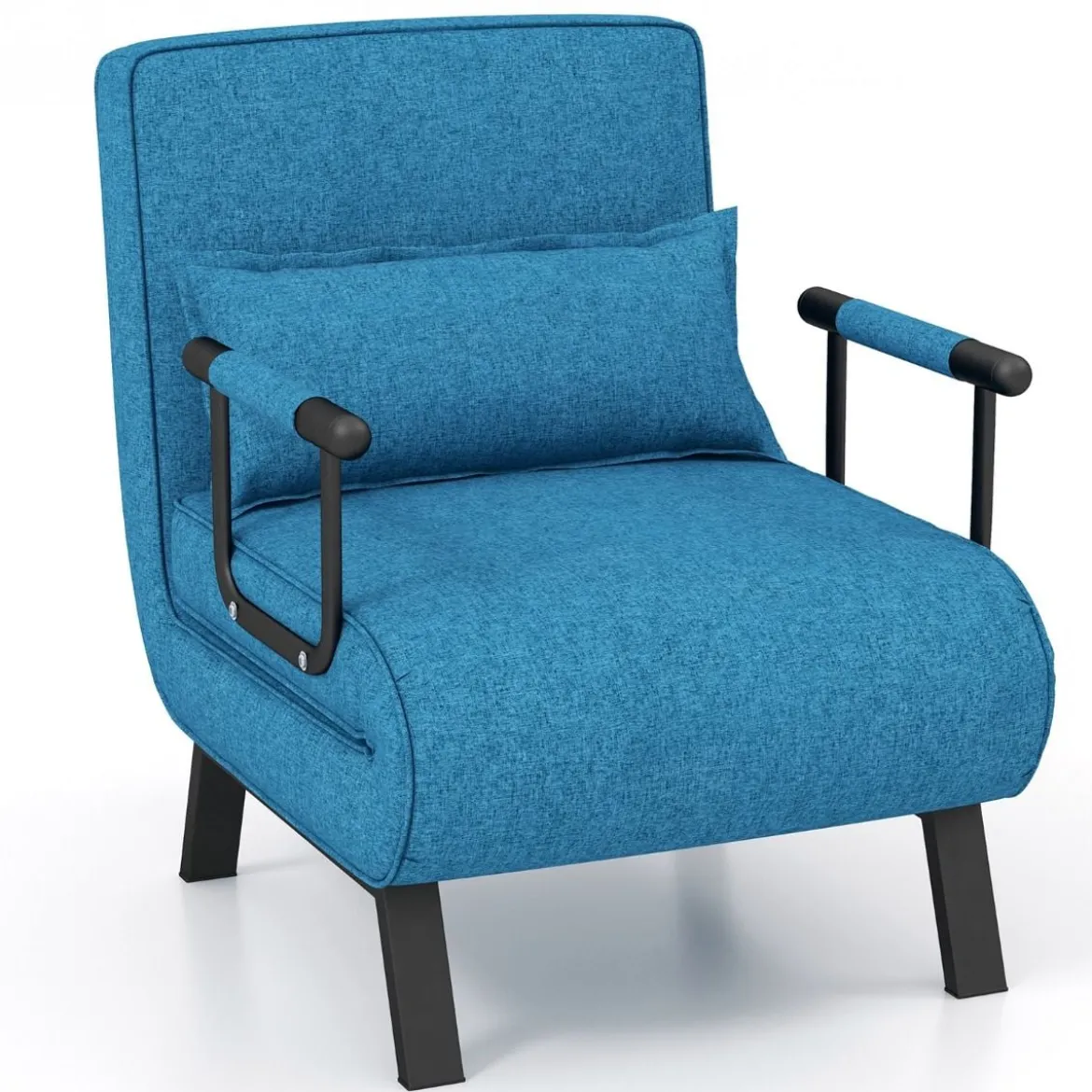 4 in 1 Schlafsessel Klappbar Schlafsofa mit 5 Stufig Verstellbarer Rückenlehne Blau