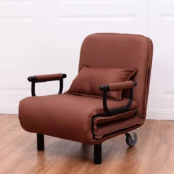 3 in 1 Schlafsessel Schlafsofa Klappbett Gästebett Klappsessel Braun