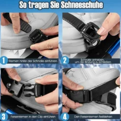 4-in-1 Schneeschuhe-Set Schneeschuhe mit Doppel-Ratschenbindungssystem 53cm Navy Blau
