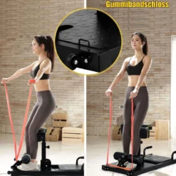 8 in 1 Sissy Squat Kniebeugentrainer Beintrainer Fitnessgerät Schwarz