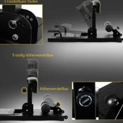 8 in 1 Sissy Squat Kniebeugentrainer Beintrainer Fitnessgerät Schwarz