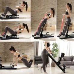 8 in 1 Sissy Squat Kniebeugentrainer Beintrainer Fitnessgerät Schwarz