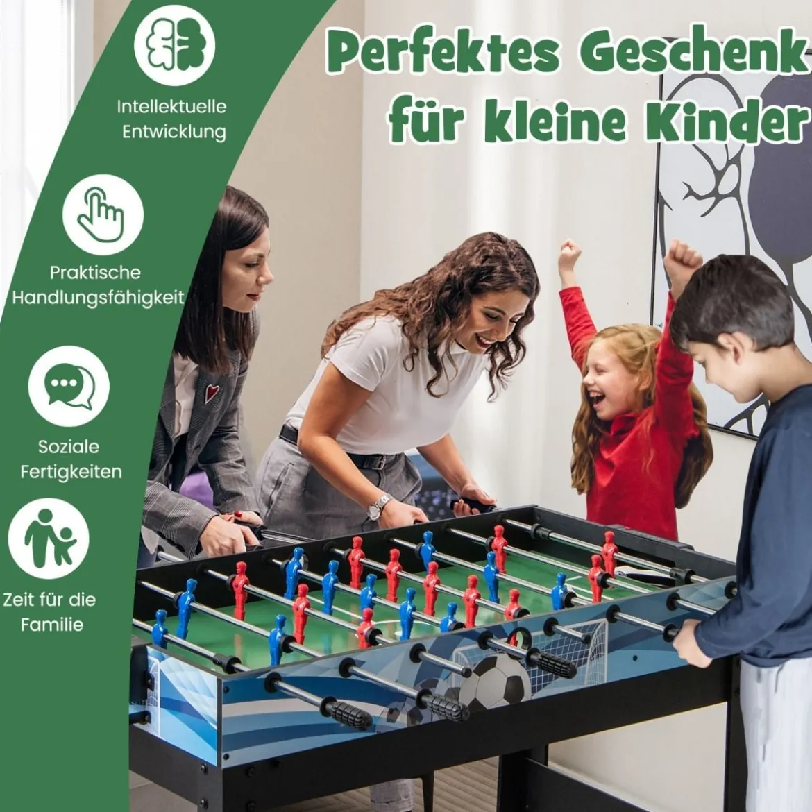 15 in 1 Spieltisch Set Tischspiel multifunktional mit Tischfußball Hockey Billard Tischtennis
