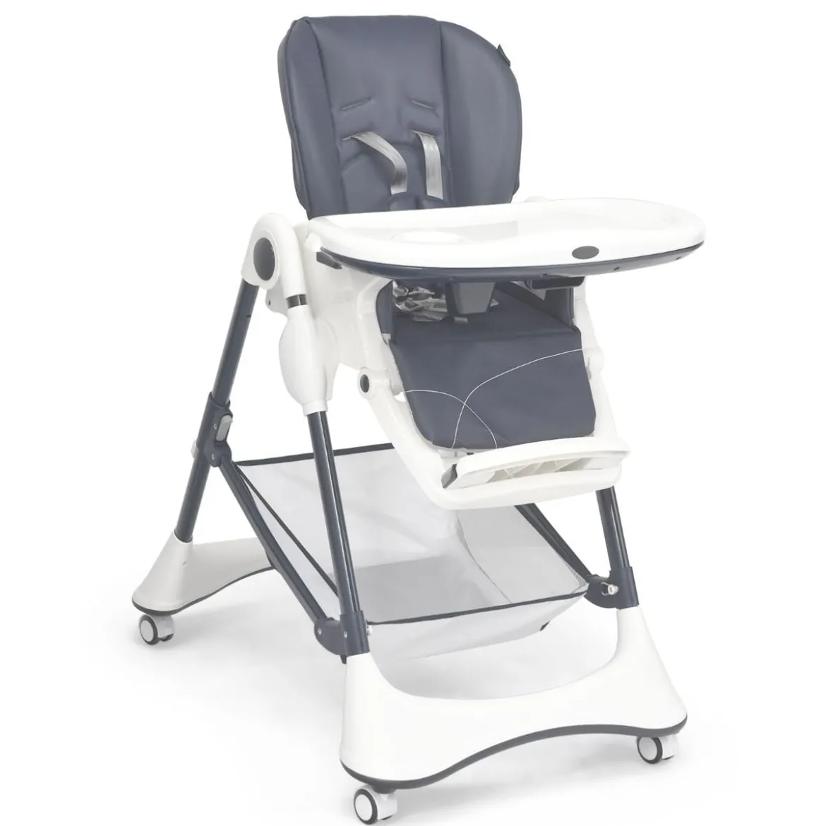 4-in-1 Tragbarer Baby- und Kleinkinder-Hochstuhl Schlafstuhl 60 x 89 x 110 cm Grau