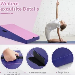 2 in 1 Turnmatte mit Tragegriff Schräge Gymnastikmatte Keilförmige Fitnessmatte