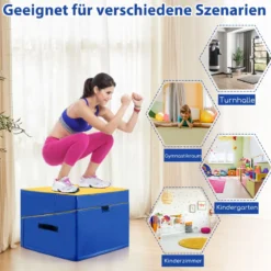 2 in 1 Turnmatte mit Tragegriff Schräge Gymnastikmatte Keilförmige Fitnessmatte