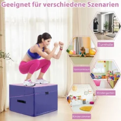 2 in 1 Turnmatte mit Tragegriff Schräge Gymnastikmatte Keilförmige Fitnessmatte