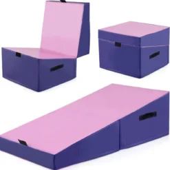 2 in 1 Turnmatte mit Tragegriff Schräge Gymnastikmatte Keilförmige Fitnessmatte