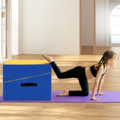 2 in 1 Turnmatte mit Tragegriff Schräge Gymnastikmatte Keilförmige Fitnessmatte