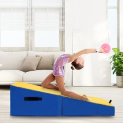 2 in 1 Turnmatte mit Tragegriff Schräge Gymnastikmatte Keilförmige Fitnessmatte