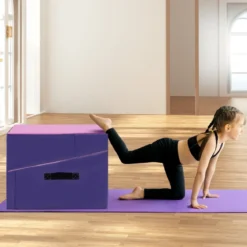 2 in 1 Turnmatte mit Tragegriff Schräge Gymnastikmatte Keilförmige Fitnessmatte