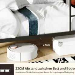 2-in-1 Umbaubares Doppelstockbett aus Metall mit Leiter & Kippschutz Etagenbett 190 x 90 cm
