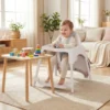 4-in-1 wandelbarer Hochstuhl für Babys Babyhochstuhl mit 2 Höhen Kinderstuhl Khaki