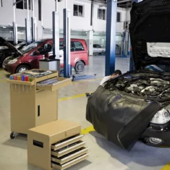 2 in 1 Werkstattwagen mit Koffer & 8 Fächer & Verstellbarem Regal Werkzeugwagen 100 kg Tragkraft