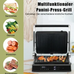 3-in-1 1800W Panini-Pressgrill mit antihaftbeschichteten Platten Elektrogrill
