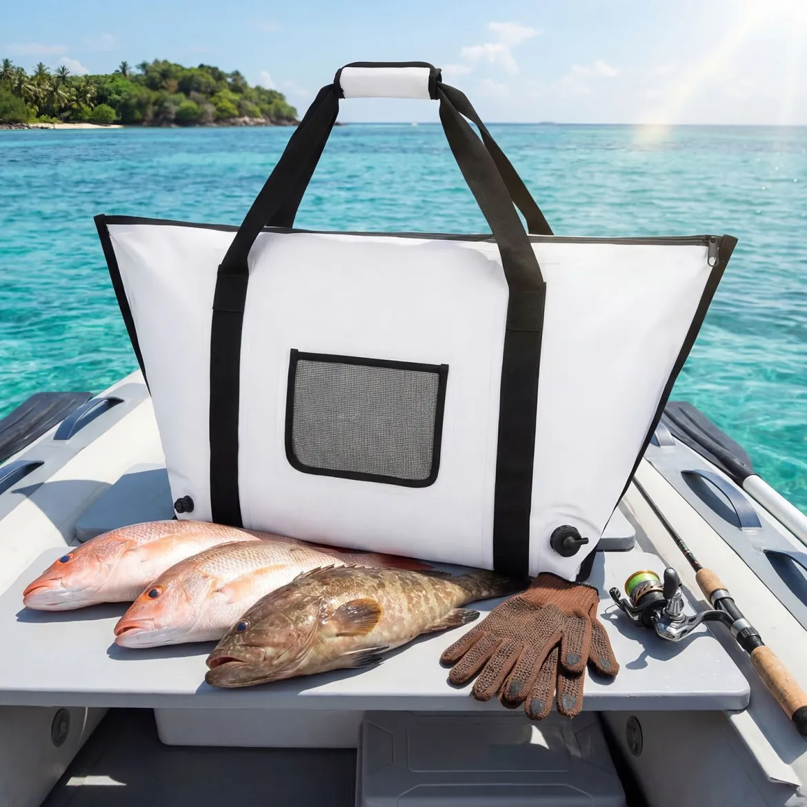 Isolierte Fisch-Kühltasche für Gefangene Fisch-Tötungstasche Angeltaschen 98 x 46 x 50 cm