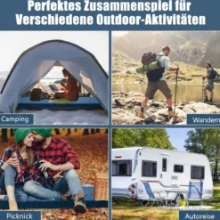 Isomatte Camping Campingmatratze aus Memory-Schaum leichte Schlafmatte mit Flanellbezug 183 x 62,5 x 6,5 cm