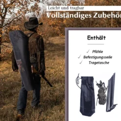 Jagdzelt mit 360°-Weitsicht & Tragetasche Jagdunterstand Bodenzelt für 2 Personen