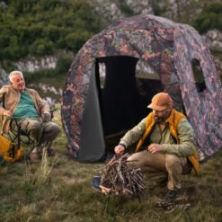 Jagdzelt Pop Up Design mit 360°-Weitsicht & Tragetasche & Spanngurten für 2 Personen