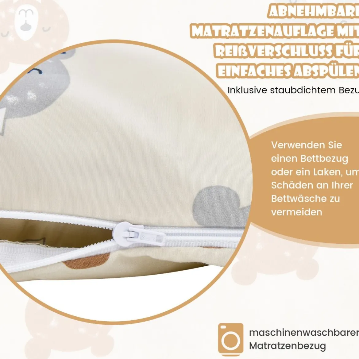 Japanische Futon Matratze Tatami-Matte Bodenmatratze Braunbär 140 x 200 cm
