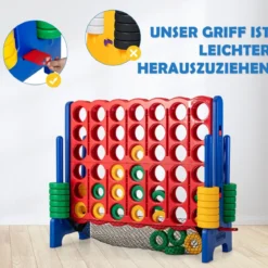 Jumbo 4-Gewinnt-Set 119 cm großes Vier-Gewinnt Spiel für Kinder Blau
