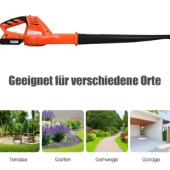 Kabelloser Laubbläser Kehrmaschine mit Akku leichtgewichtiges Elektrogebläse 20V 200 km/h