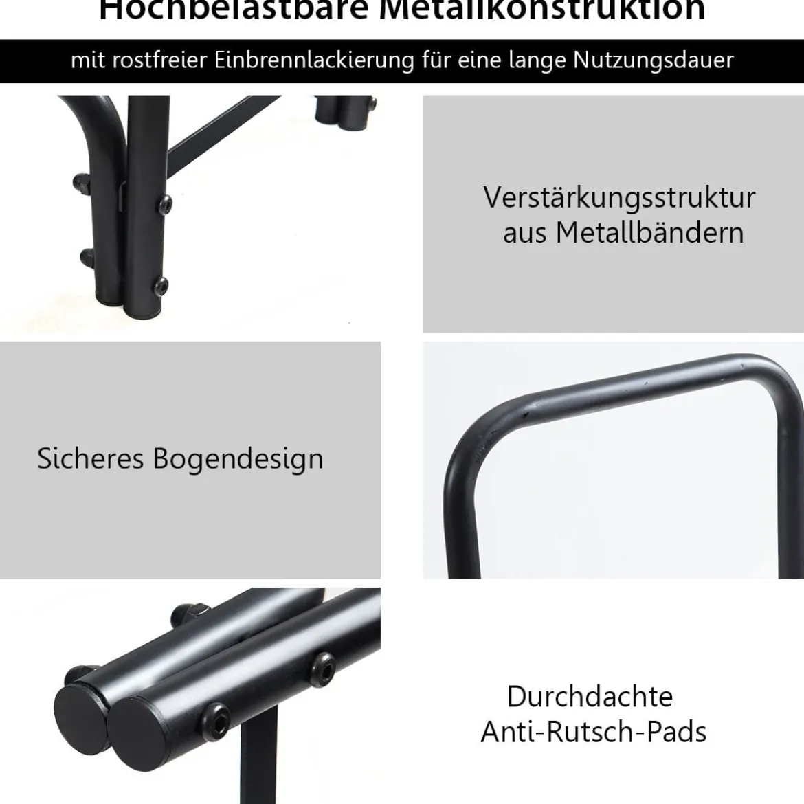 Kaminholzregal Kaminholzständer aus Metall mit Griffe & Sockel 250 x 36 x 122,5 cm Schwarz