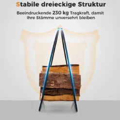 Kaminholzregal klappbarer Kaminholzständer aus Metall Brennholzregal bis 230 kg belastbar 60 x 36 x 62 cm