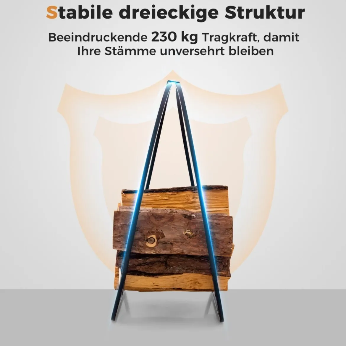 Kaminholzregal klappbarer Kaminholzständer aus Metall Brennholzregal bis 230 kg belastbar 60 x 36 x 62 cm