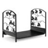 Kaminholzregal Metall Schwerlast-Brennholzregal Feuerholzregal 48 x 34 x 41 cm Schwarz