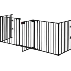 Kaminschutzgitter Metall 5 in 1 Absperrgitter Schutzgitter 58 x 74 cm Schwarz