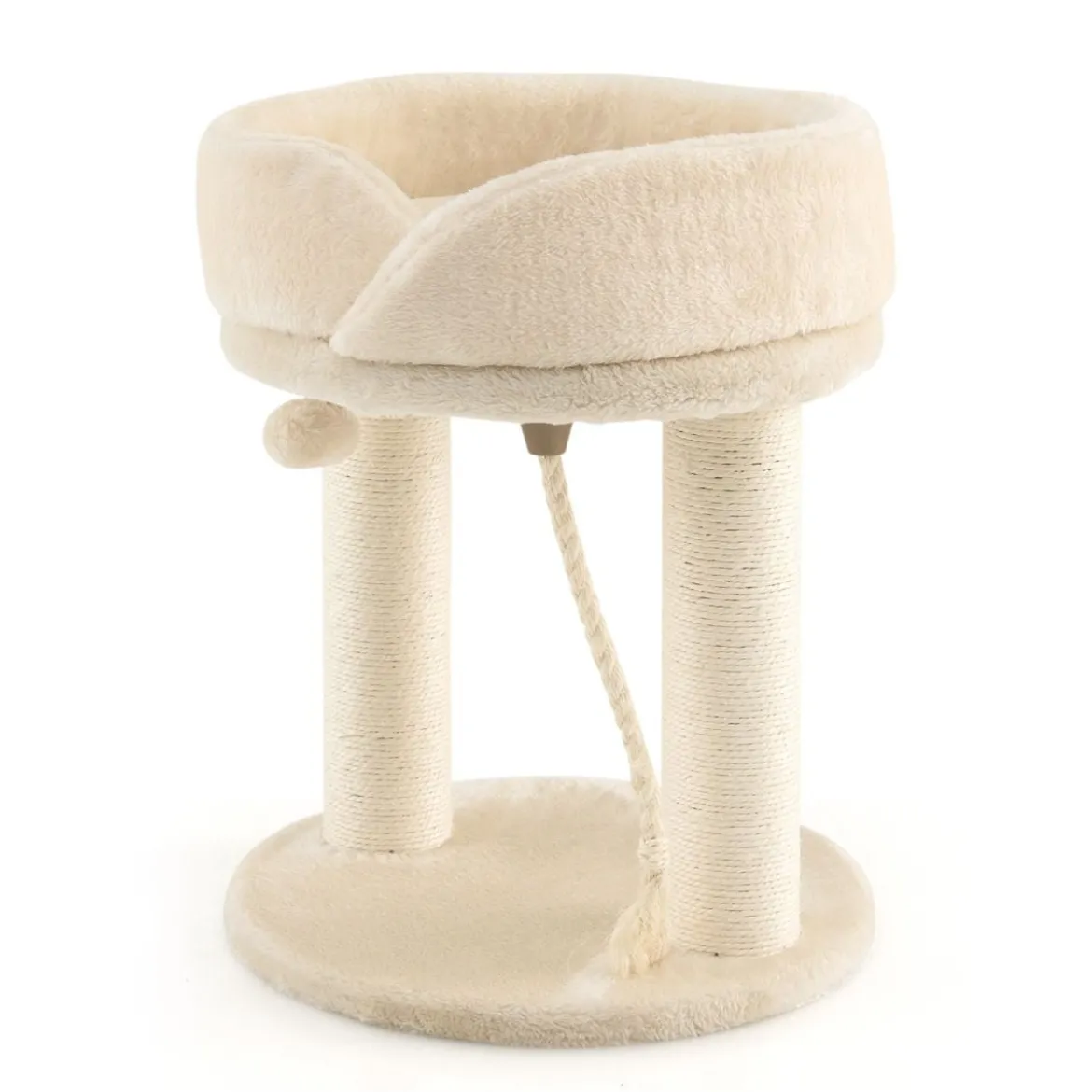 Katzenbaum Katzenkratzbaum mit Weicher Sitzfläche Sisalturm für Katzen Beige
