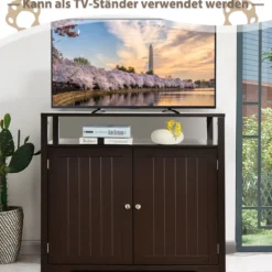 Katzenhaus Katzenklo Schrank Katzenhöhle mit Eingang Bettund Ablage Katzentoilette Haustierbox Braun