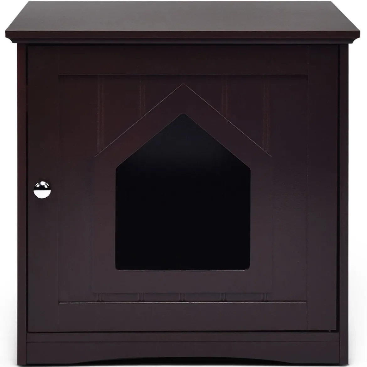 Katzenhaus Kleintierhaus Holz Katzenschrank Haustier Haus Braun 51 x 49 x 47cm