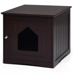 Katzenhaus Kleintierhaus Holz Katzenschrank Haustier Haus Braun 51 x 49 x 47cm