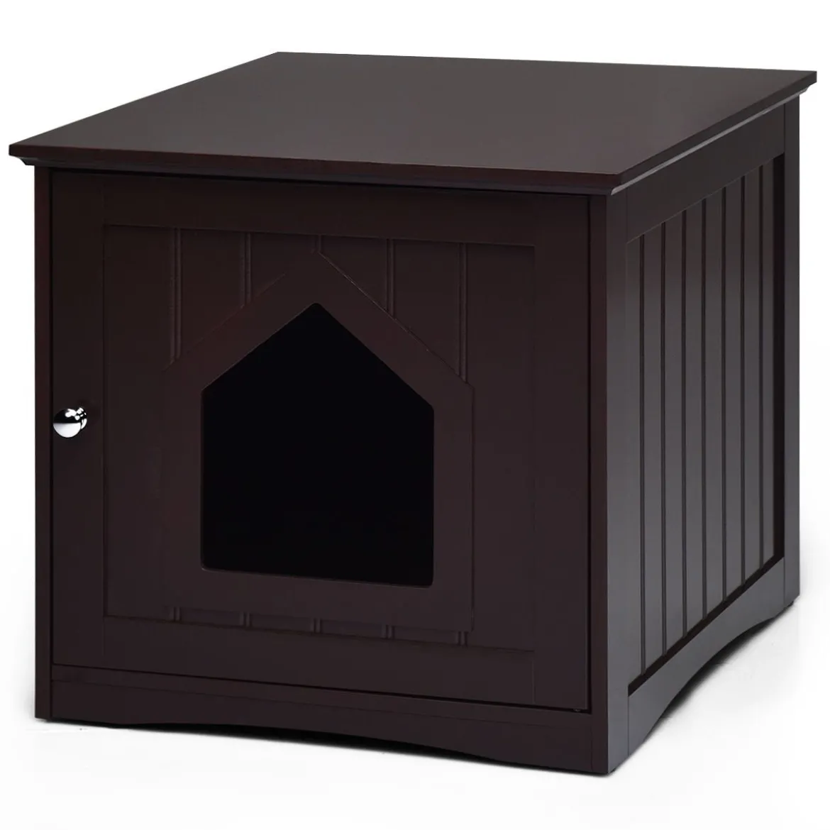 Katzenhaus Kleintierhaus Holz Katzenschrank Haustier Haus Braun 51 x 49 x 47cm