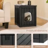 Katzenhaus mit Klapptür & Erhöhtem Boden Katzenklo Schrank aus PP KatzentoiletteSchwarz