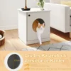 Katzenschrank Katzenklo Schrank Katzentoilette mit Tür & großem Eingang Weiß 51 x 47 x 57 cm