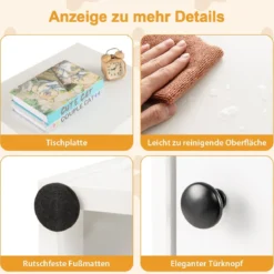 Katzenschrank Katzenklo Schrank Katzentoilette mit Tür & großem Eingang Weiß 51 x 47 x 57 cm