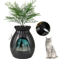 Katzentoilette intelligente Geruchsentfernung & Sterilisation Blumentopf-Stil Türvorhang 63L Katzenklo für Katzen