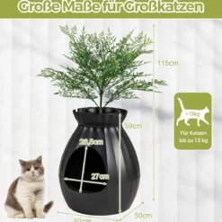 Katzentoilette intelligente Geruchsentfernung & Sterilisation Blumentopf-Stil Türvorhang 63L Katzenklo für Katzen