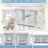 Katzentoilettengehäuse Katzenhaus mit Doppeltüren und Fenstern Dekorative Katzentoilette