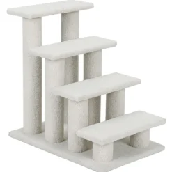 Katzentreppe 2-in-1 Lamm Kaschmir Haustiertreppe Beige 61 x 40 x 60 cm