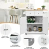 Kücheninsel mit Stauraum Rollender Servierwagen aus Gummiholz 88 x 46 x 89,5 cm Weiß