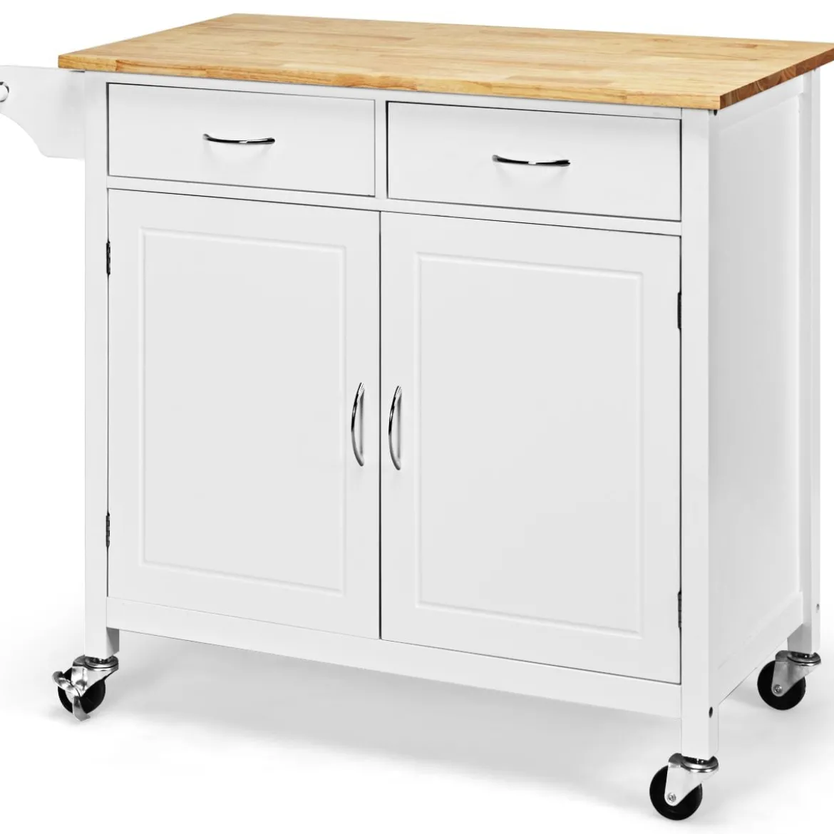 Kücheninsel Servierwagen mit Schubladen 110 x 48 x 90 cm Weiß