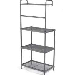 Küchenregal 4-stufig Mikrowellenregal mit verstellbaren Regalböden Mikrowellenständer aus Metall 59 x 34 x 136 cm
