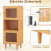 Küchenschrank aus Bambus 3-stöckiger Buffetschrank mit 2 Acryltüren Natur 49,5 x 40 x 130 cm