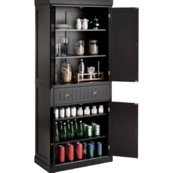 Küchenschrank 183 cm Buffetschrank aus Holz mit Verstellbarer Regalen